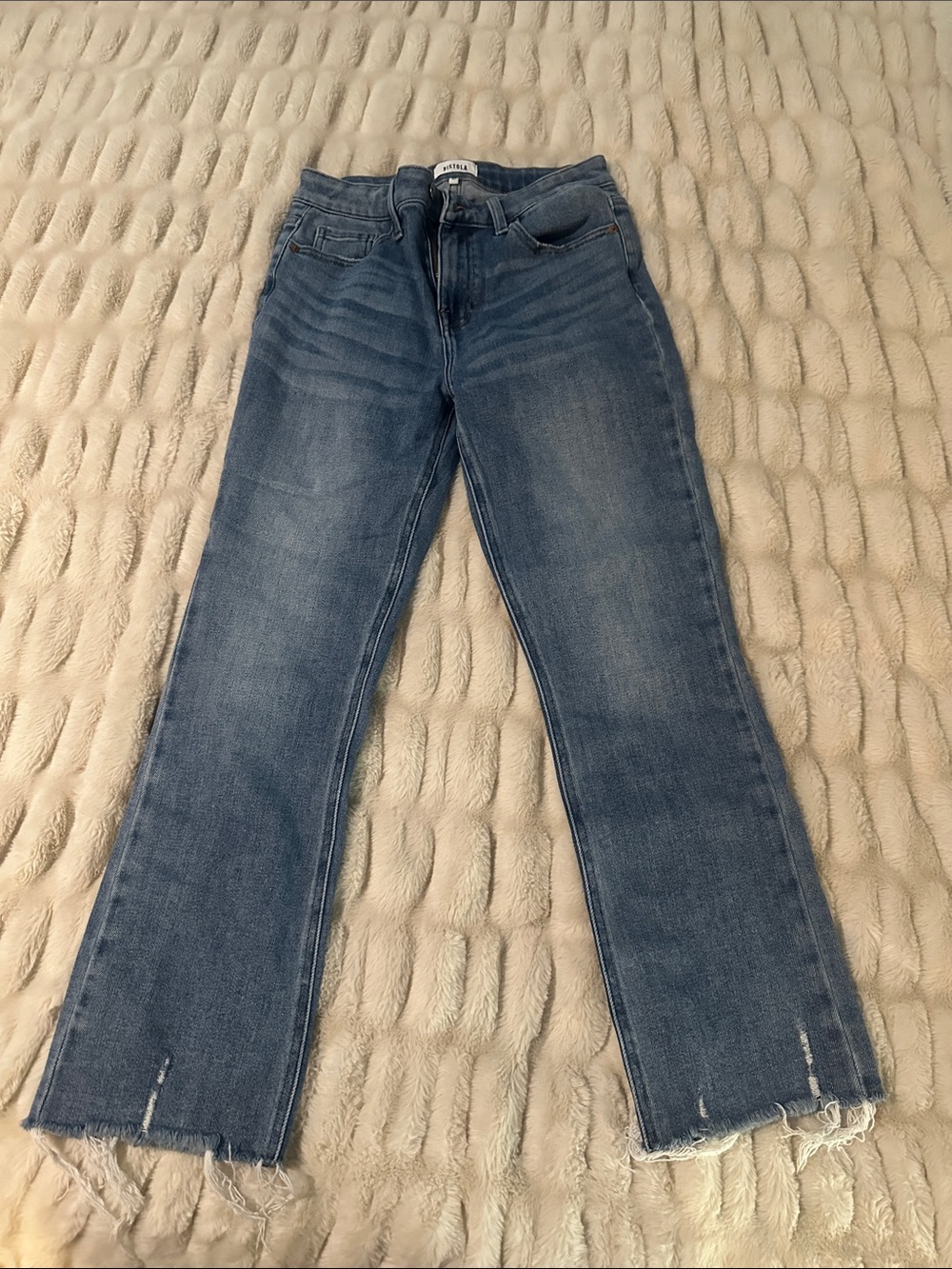 Women's Pistola High-Rise Ankle BootLeg Jeans in Medium Blue 27